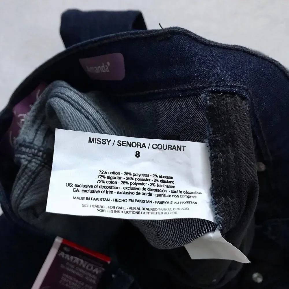 Gloria Vanderbilt NWOT Amanda The Original Slimming Jeans Women 8 Average